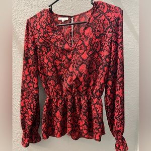 Maurices long sleeve peplum top size XS
